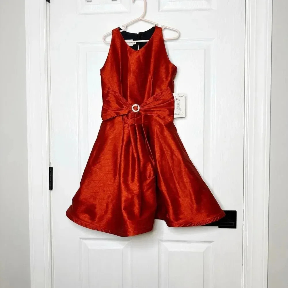 FIVELOAVES TWOFISH Girls Size 8 Red Holiday‎ Beauty Dress Bow Special Occasion